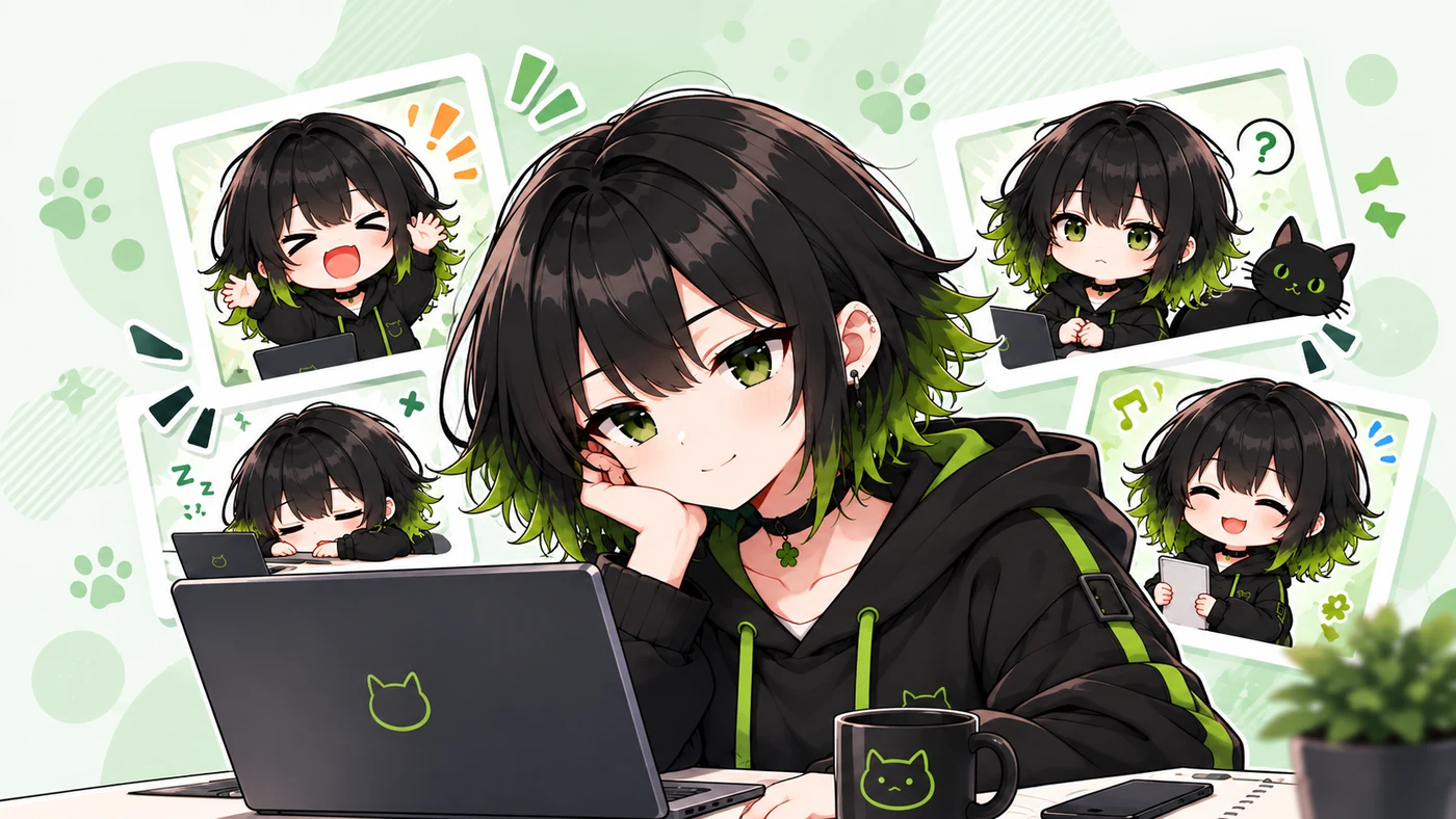 等身サナと複数のミニサナが描かれた漫画紹介イラスト